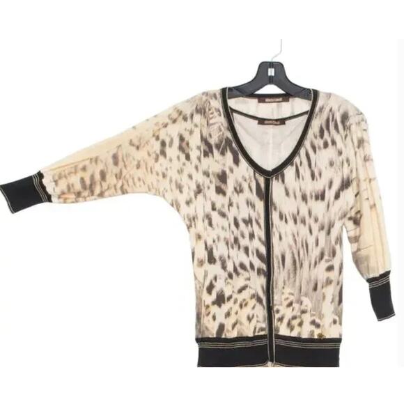 Roberto Cavalli Cashmere & Silk Cardigan 42 (US 6 / S) Old Money Animal Classy - Picture 3 of 16